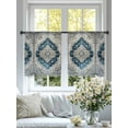 thumbnail image 4 of Blue Boho Floral Sheer Curtains 54 Inch Length 2 Panels Set for Living Room/Bedroom, Vintage National Floral Textured Semi Curtain Sheers Drapes Rod Pocket Curtains Window Treatment Set 52''x54''x2, 4 of 7