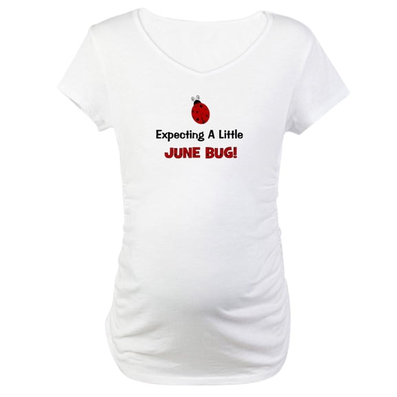 CafePress - Expecting Little June Bug In Maternity T Shirt - Cotton Maternity T-shirt, Cute & Funny Pregnancy Tee