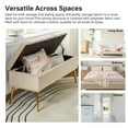 thumbnail image 6 of Tina's Home Velvet Storage Bench 45" Upholstered End of Bed Foot Stool Bedroom Entryway Tan, 6 of 10