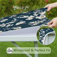 thumbnail image 6 of Pioneer Flower Floral Print Pattern Square Fitted Tablecloth with Elastic Edge,Square Table Cover,Washable Elastic Table Cover for Home Kitchen Party Decor 34"x34", 6 of 6