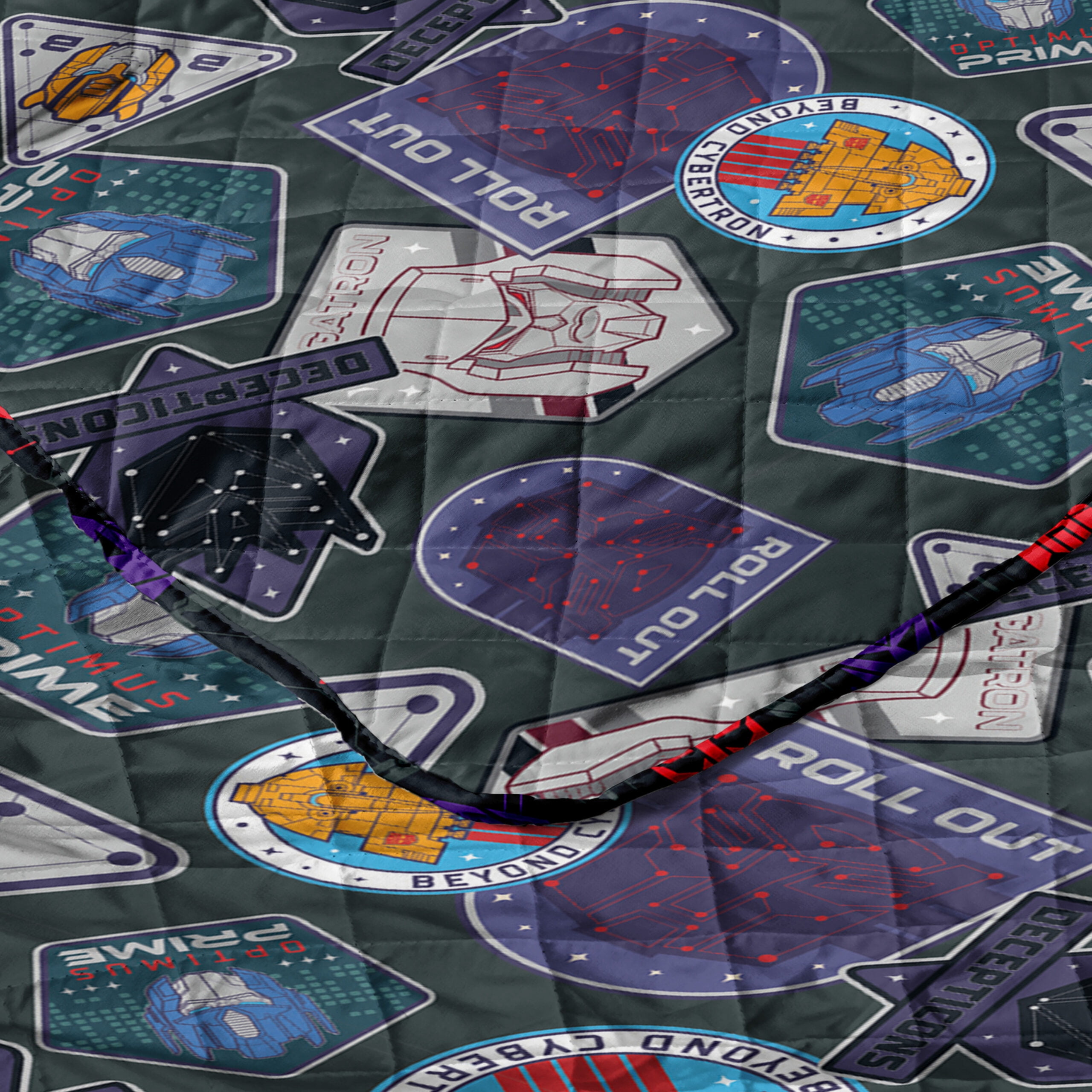 Transformers Autobots Verus Decepticons Quilted Throw Blanket 60x80 inches, Kids Character Bedding