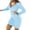 Blue, variant on Ediodpoh Women Sweater Dress Half Zip V Neck Long Sleeve Solid Color Sweater Dress for Women with Mid Length Brown L