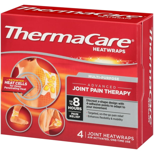 4 PK ThermaCare Advanced Joint Pain Therapy 8 HR Heat wraps 4 Ct