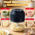 thumbnail image 4 of Electric Garlic Chopper Mini, Electric Garlic Crusher, 2 Blade Mini Electric Food Chopper, 300ml Plastic Jar, Portable Vegetable Mincer, Kitchen Small Food Cordless Processor,5.11 in,Black, 4 of 6