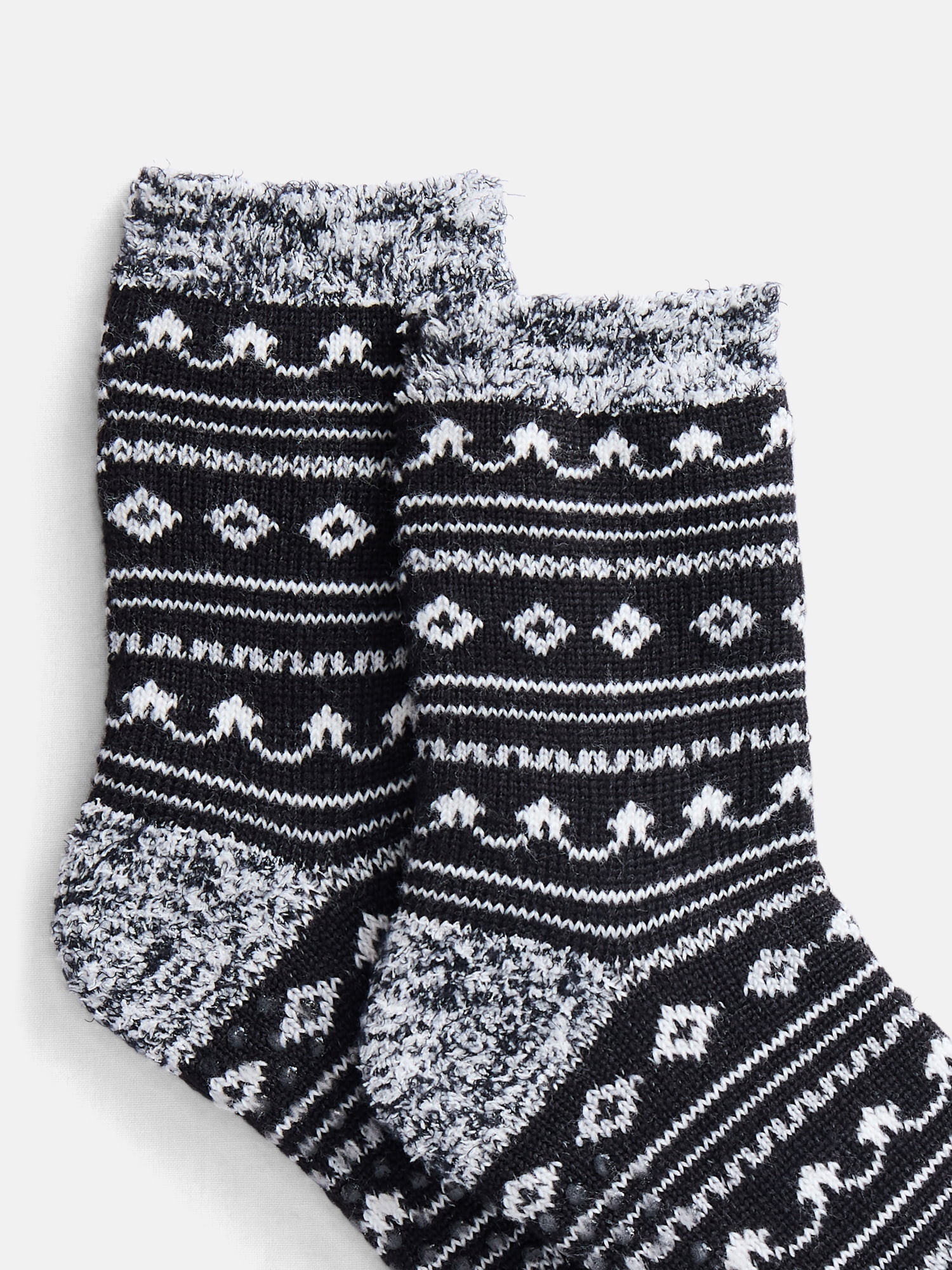 Joyspun Women's Double Layer Crew Lounge Socks, 3 Pack, Shoe Sizes 4-10