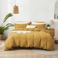 thumbnail image 2 of Alazuria Duvet Cover Set Soft Prewashed Microfiber with zipper and 4 corner ties Gold Sand color Queen size ( 90" x 90" ), 2 of 5
