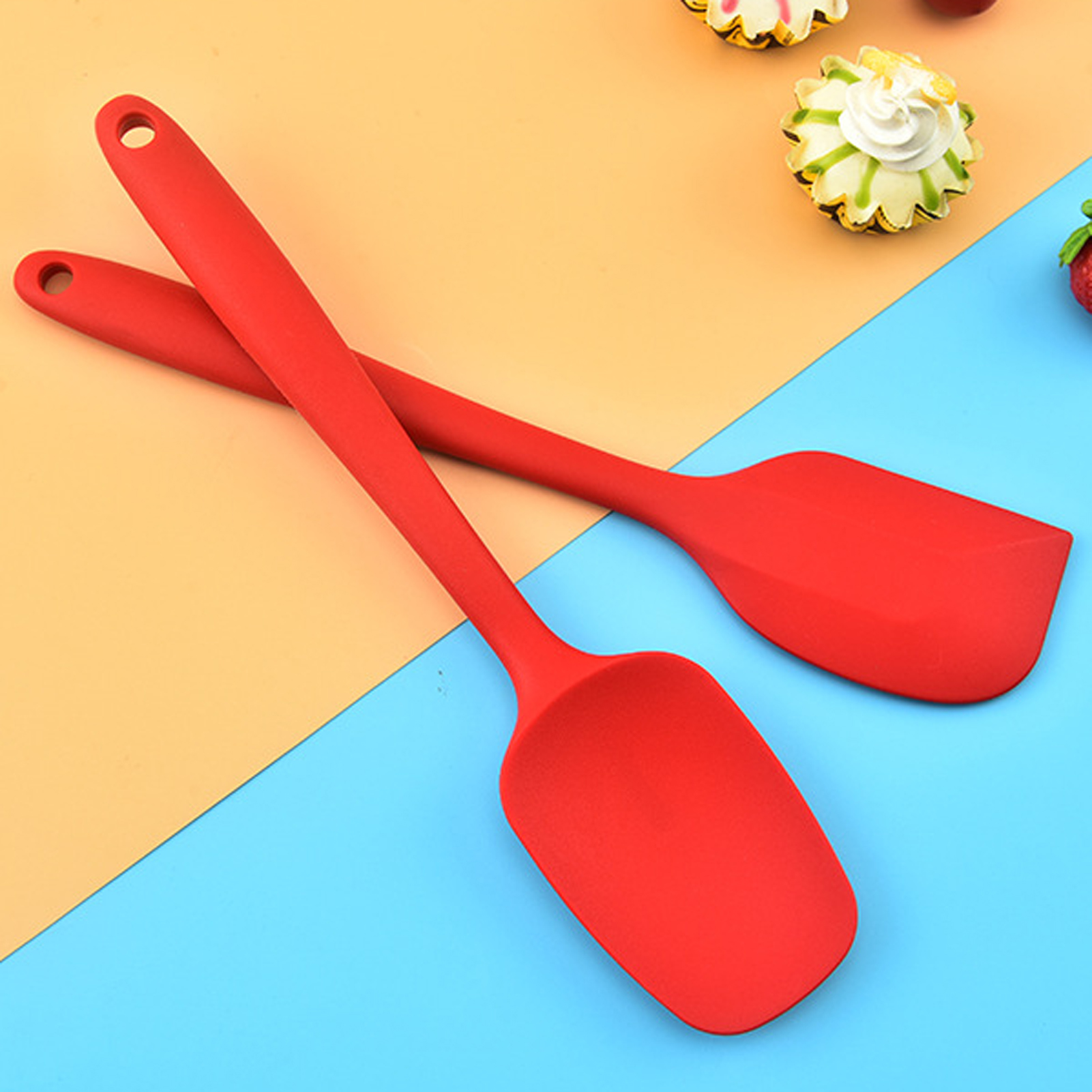 Yin 1 Set Good Flexibility Utensils Set One Piece Design Silicone Flour  Cream Baking Utensils Set Baking Tool