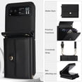 thumbnail image 4 of For Motorola Razr 40 PU Leather Case, Stylish Crossbody Strap Wristband Card Slots Magnetic Snap RFID Blocking Drop Protective Rugged Case for Motorola Razr 40, Black, 4 of 7