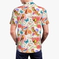 thumbnail image 3 of Balery Flowers And Birds Watercolor Printed Men’s Short Sleeve Polo Shirt, Midweight Men's Shirt,Golf Polo shirts -Small, 3 of 8