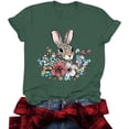 thumbnail image 5 of Mifsaly Short Sleeve T-Shirts Women Leopard Print Easter Bunny Floral Graphic Cotton tops Soft Breathable Relaxed Fit Casual Summer Tees S, 5 of 6