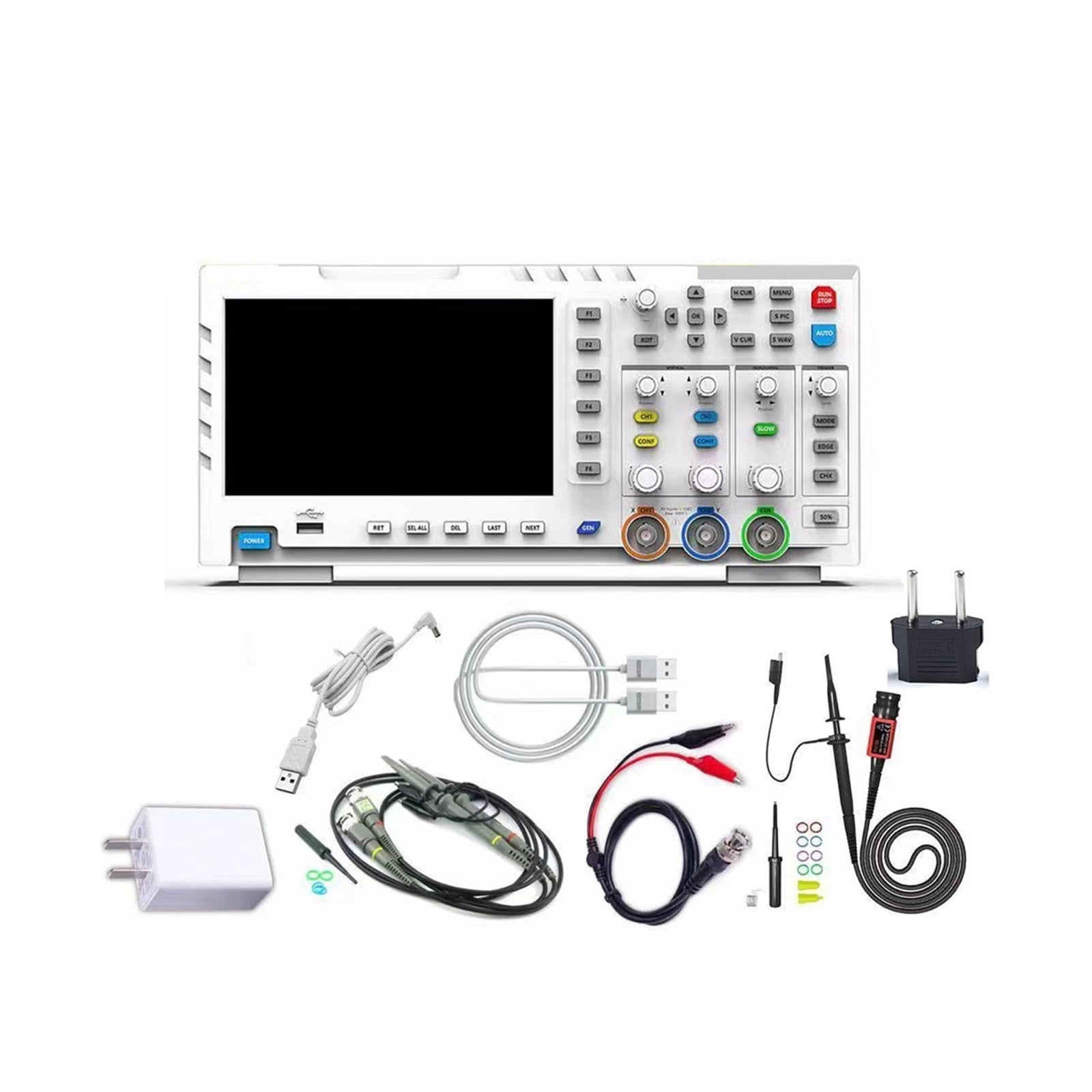 1014D Portable Digital Oscilloscope 2 In 1 Dual Channel Input Signal Generator Desktop Oscilloscope 1GSa/s Sampling Rate ,Professional Designed