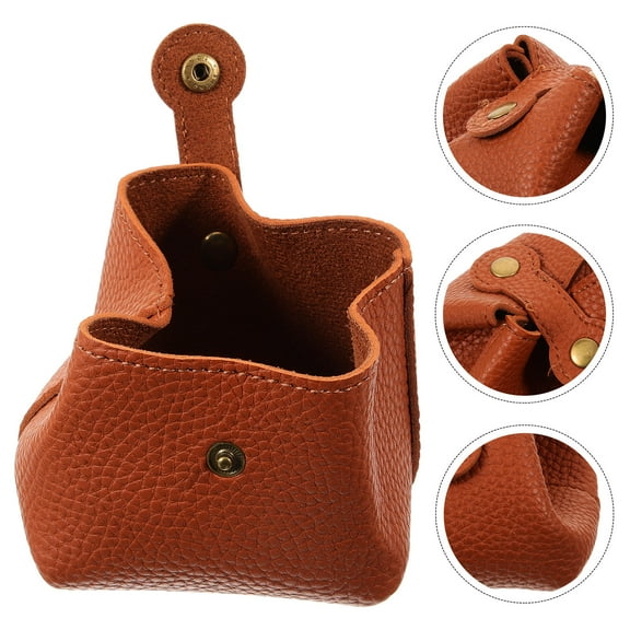 HOMEMAXS  Mini Change Bag Small Coin Pouch Purse Miss Man Light Brown