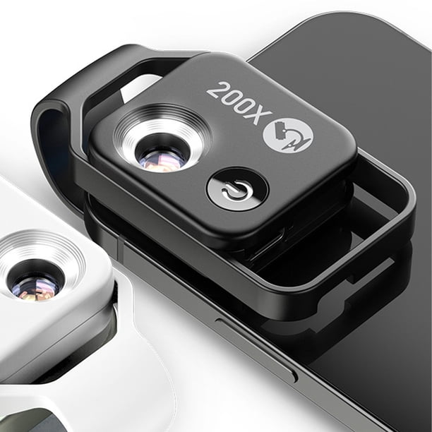 Microscopio para teléfono celular batería de 110 mAh 6000-6500 K Cubierta deslizante ajustable liviana Lente de microscopio 200X Luz de relleno LED para detección industrial ANGGREK Otros
