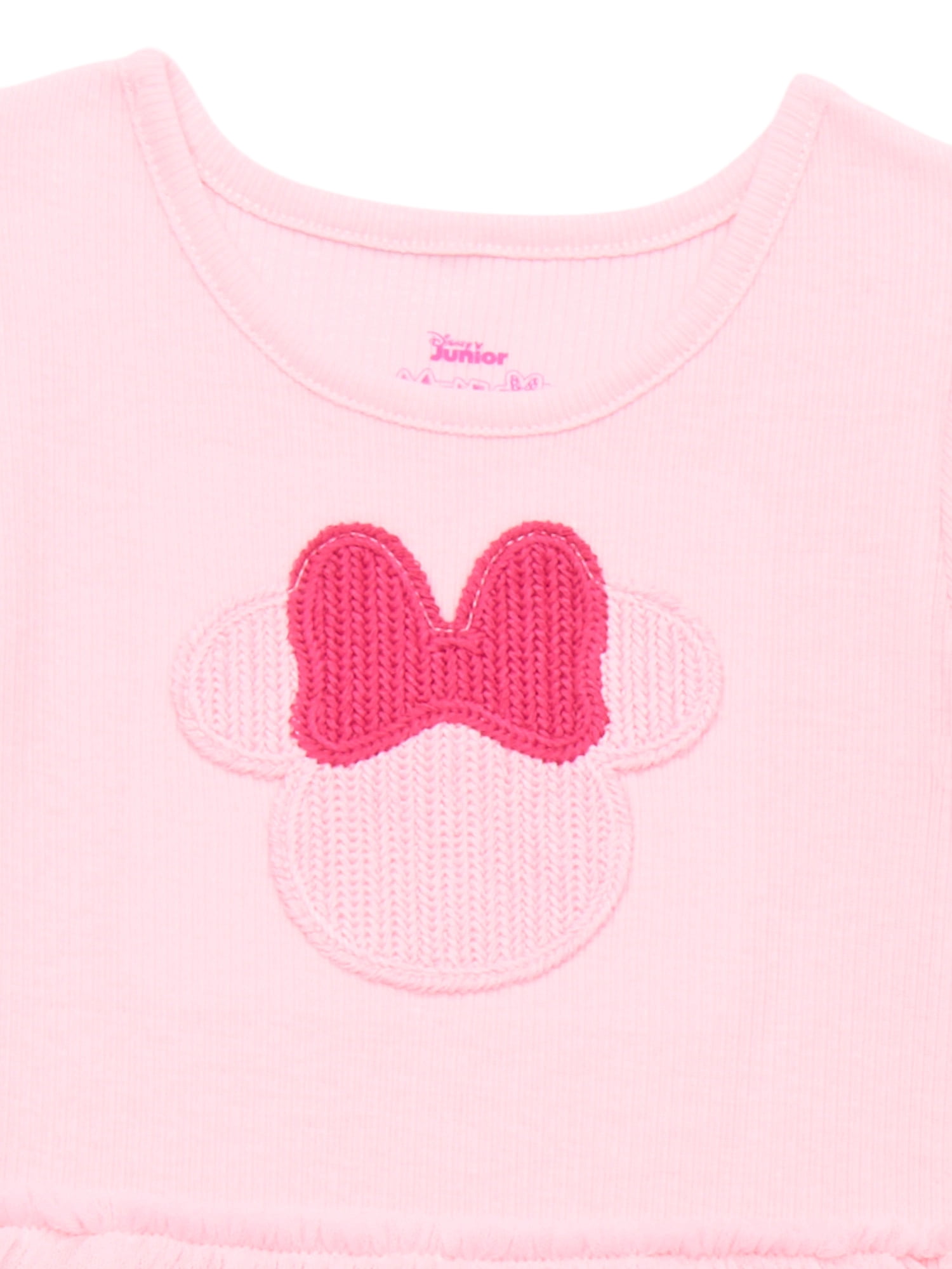 Minnie Mouse Toddler Girl Tiered Tutu Dress with Crochet Patch, Sizes 12M-5T