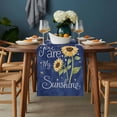 thumbnail image 2 of You Are My Sunshine Table Runner - 48 Inch Long, Kitchen Dining Table Runner Dresser Scarves, Yellow Sunflowers Cute Bees Heart Blue Farmhouse Decor for Coffee Tables Wedding Party Banquet, 2 of 8