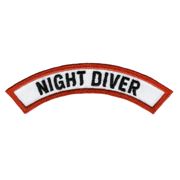 Night Diver Scuba Certification Chevron Embroidered Iron-On Patch