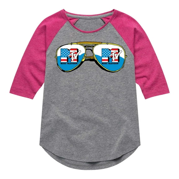MTV Logo - Americana Aviators - Toddler And Youth Girls Raglan Graphic T-Shirt