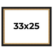 33x25 Frame Gold Real Wood Picture Frame Width 2.25 Inches | Interior Frame Depth 0.5 Inches |