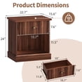 thumbnail image 2 of Fluted Nightstand, Natural Night Stand with 1 Drawer, Farmhouse Bed Side Tables, Storage Cabinet, Wood End Table for Bedroom, Living Room, 2 of 9