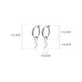 thumbnail image 3 of K-KED Solid 925 Sterling Silver Sleeper Hinged Hoop Crystal Charm Drop Circle Earrings-Silver, 3 of 9