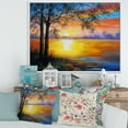 thumbnail image 2 of Tree Near The Lake in Evening' 20" x 12" Framed Painting Canvas Art Print, by Designart, 2 of 2