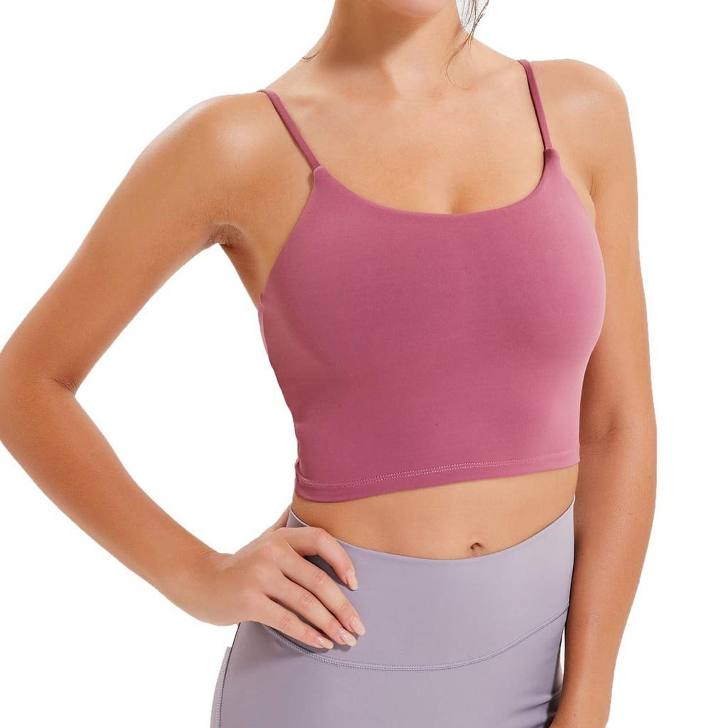 Pink Ribbon Breast Cancer Heartbeat Women's Sports Bra Wirefree Breathable  Yoga Vest Racerback Padded Workout Tank Top