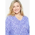 thumbnail image 6 of Woman Within Plus Size Perfect Printed Three-Quarter Sleeve V-Neck Tee, 6 of 6