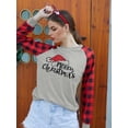 thumbnail image 4 of Anbech Women's Christmas Graphic Tee, Long Sleeve Snowflake Merry Christmas Shirt, 4 of 7