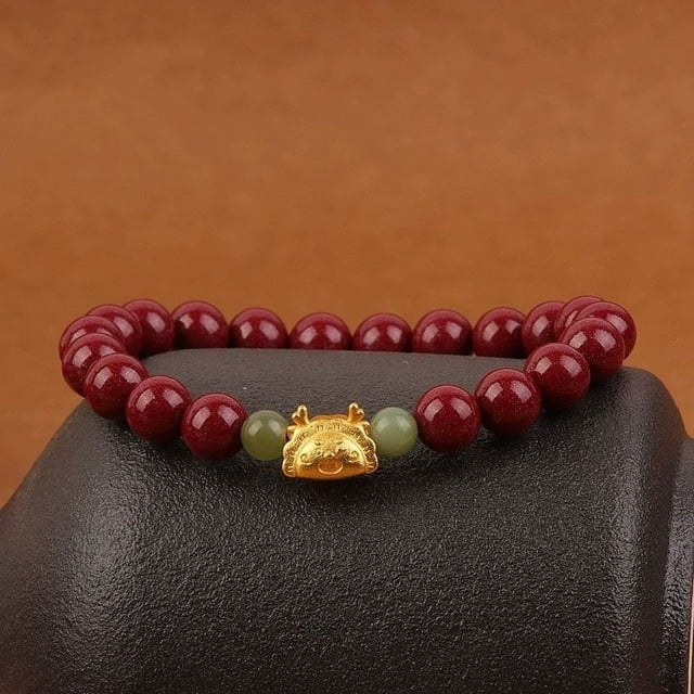 Pulsera del año del dragón con forma de bola de masa hervida, colgante de la marca Dragon Fu, diseño de nicho de lujo ligero y sencillo para novia