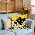 thumbnail image 4 of Uutvery Cats Patterns Pillow Covers 45x45cm， Soft Polyester Decorative Cushion Case with Hidden Zipper， for Sofa Bed Home Decor Living Room Bedroom, 4 of 6