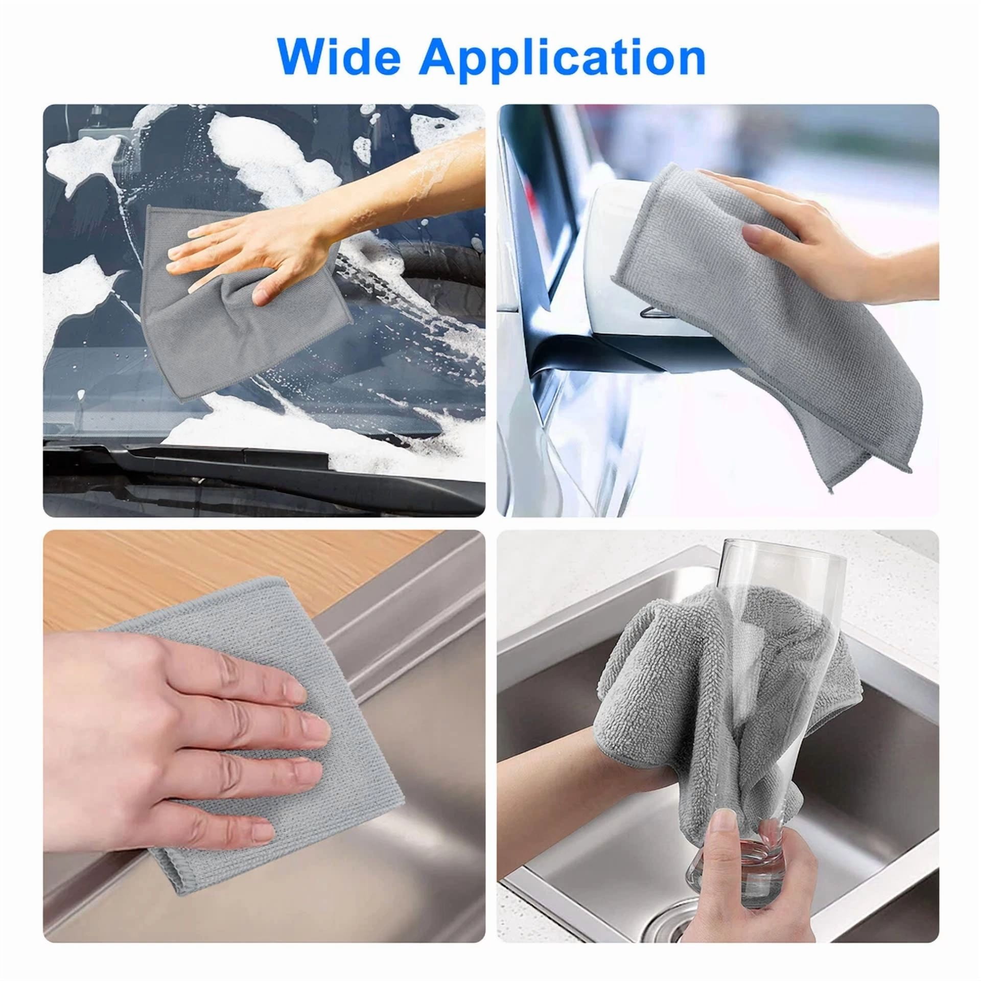 KLYNE - 24Pcs Microfiber Cleaning Cloths No-Scratch Rag Car Polishing & Detailing Towel