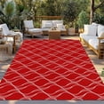 thumbnail image 2 of Red White Stripes Outdoor Rug 4x6 Ft - Reversible Patio Rug Outdoor Camping Rugs, Simple Geometric Modern Monochrome Washable Indoor Outdoor Area Rugs, Non-Slip Outdoor Carpet Runner for Deck/Porch, 2 of 8