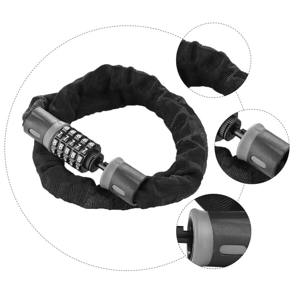 Pretyzoom Lock Chain Bike Password Lock Carbon Steel Combination 1Set