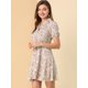 thumbnail image 2 of Vestido camisero floral vintage de gasa Allegra K con botones y manga corta Rosa S, 2 of 6