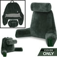 thumbnail image 2 of Husband Pillow Medium Cover Only Dark Green, Cozy Microfiber Bed Rest Pillow Cover with Arms - Array of Colors - Generous Side and Back Pockets - Perfect Fit for Your Favorite Comfy Reading Pillow, 2 of 5