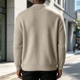 thumbnail image 4 of Havenx Corduroy Jacket for Men Ribbed Knit Full Zip Up Long Sleeve Jackets Mock Neck Solid Color Coat Casual Lightweight Vintage Warm Outfits,Khaki S, 4 of 6