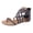 Gray, variant on Ladies Flat Sandals Zipper Open Toe Slippers Roman Shoes Summer Beach Sandals Pink 35