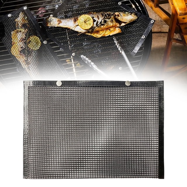 Reusable Rectangular Grill Bag Non Stick Bbq Mesh Bag Fiberglass Cooking Mesh for Fryer & Grill