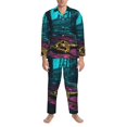 thumbnail image 3 of Hirioo Lost Golden Key for Men's Pajama Sets 2 Piece Pjs Men's Long-Sleeved Pajama Set Button Down Sleepwear,S-XXL-Large, 3 of 7