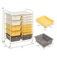 Storage Drawer Carts W/15Drawer,Rolling Wheels SemiTransparent