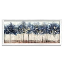 Stupell Industries Trees with Modern Splash Nature Painting White Framed Art Print Wall Art, 24 x 10