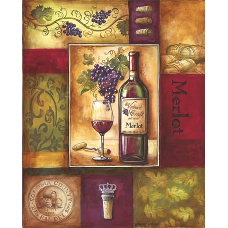 Valley Wine II Durable Classy Modern Ad Red Best Diamond Vintage Merlot Italian Poster