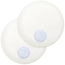 LABSERRON 2Pcs White Plastic Bucket Lid for Airtight Liquid Storage Flat Design