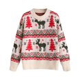 thumbnail image 3 of Oversized Christmas Sweaters for Women 2025 Long Sleeve Crewneck Loose Slouchy Xmas Pullover Sweater Jumper Tops, 3 of 5