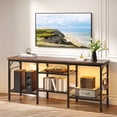 thumbnail image 1 of Pinmoco Meuble Télé de 47 Pouces pour Téléviseurs jusqu'à 55 Pouces, Centre de Divertissement avec Rangement, Table Console Multimédia Robuste, Rustique, 1 of 7