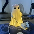 thumbnail image 5 of Clearance 2025!Ghost Walking Dog Statue, Ghost Walking Dog Statue,Ghost Walking His Ghost Dog Ghost Dog Statues Spooky Ghost Dog Figurine Home Tabletop Decorations, Figurines,Night Light,, 5 of 7