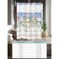 thumbnail image 6 of No Hook Cloth Fabric Shower Curtain with Snap in Liner, Blue Spring Floral Waterproof Shower Curtains Set with See Through Top Window, Summer Botanical Pastoral Wooden Bath Curtains Shower 66"x72", 6 of 6
