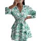 thumbnail image 1 of SAYOO, minivestido acampanado a la moda para mujer, vestido de manga larga con cuello en V y estampado Floral, vestido informal con cintura elástica para primavera y otoño SAYOO  moda, 1 of 2