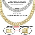 thumbnail image 2 of HH Bling Empire Silver or Gold Cuban Link Chain for Men,Iced Out Diamond Cuban Link Necklace for Women,Hip Hop Chunky Miami Cuban Chain Necklaces 12mm/16-30 Inches (Silver-20"), 2 of 9