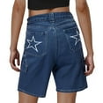thumbnail image 5 of QUNYINEY High Waist Denim Shorts Women Blue Casual Wide Leg Bermuda Shorts Relaxed Fit Summer Jean Shorts, 5 of 5
